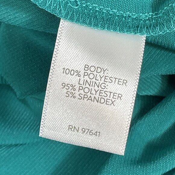J Jill Wearever Blouse Womens Size PL Blue Green Polyester Lined Wide Sleeve - Picture 5 of 11